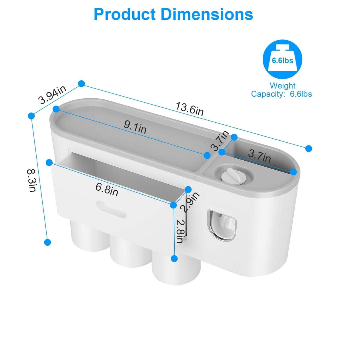 Multifunctional Wall Mount Toothbrush Holder Rack Organizer Bath - Tophatter Daily Deals