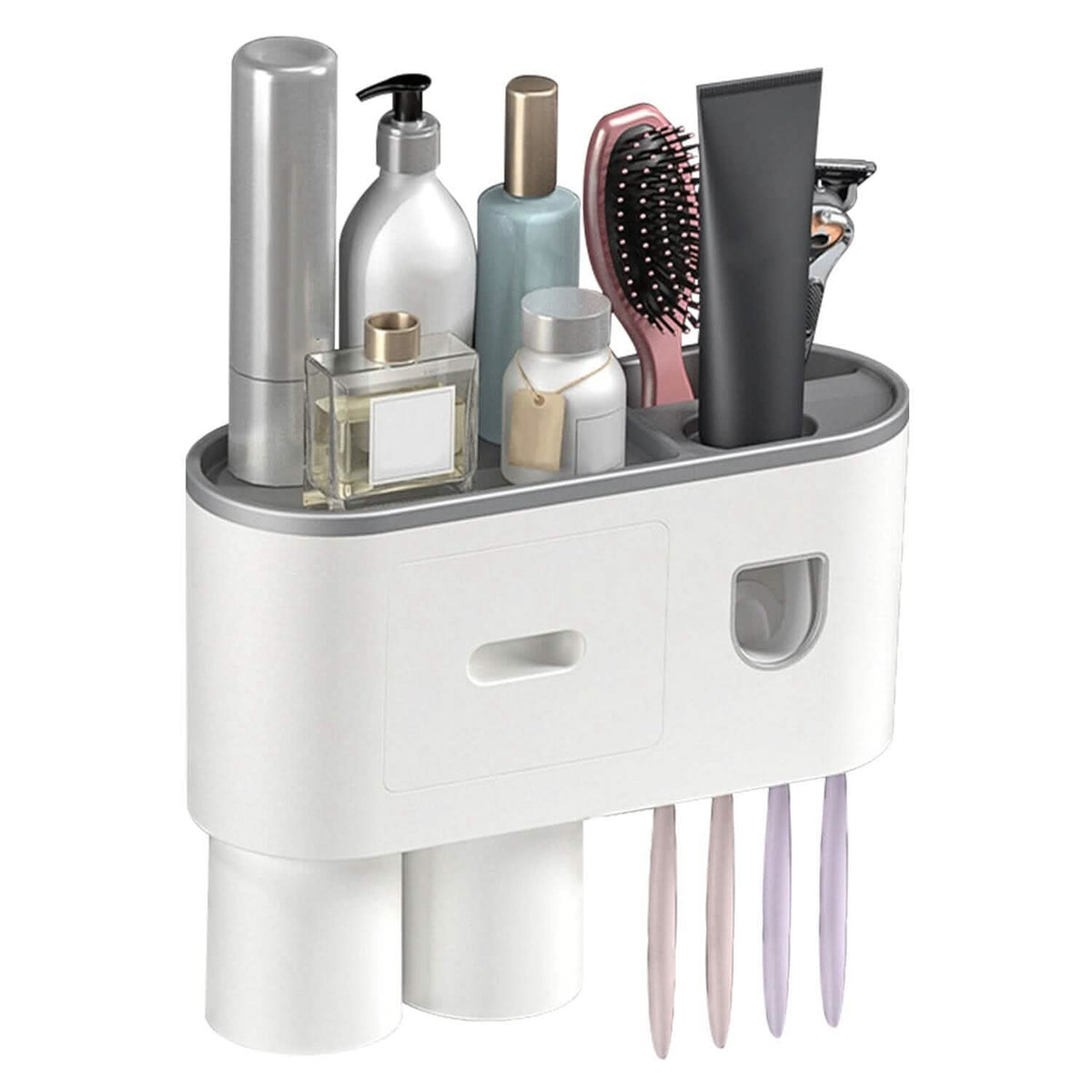 Multifunctional Wall Mount Toothbrush Holder Rack Organizer Bath - Tophatter Daily Deals