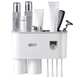 Multifunctional Wall Mount Toothbrush Holder Rack Organizer Bath - Tophatter Daily Deals