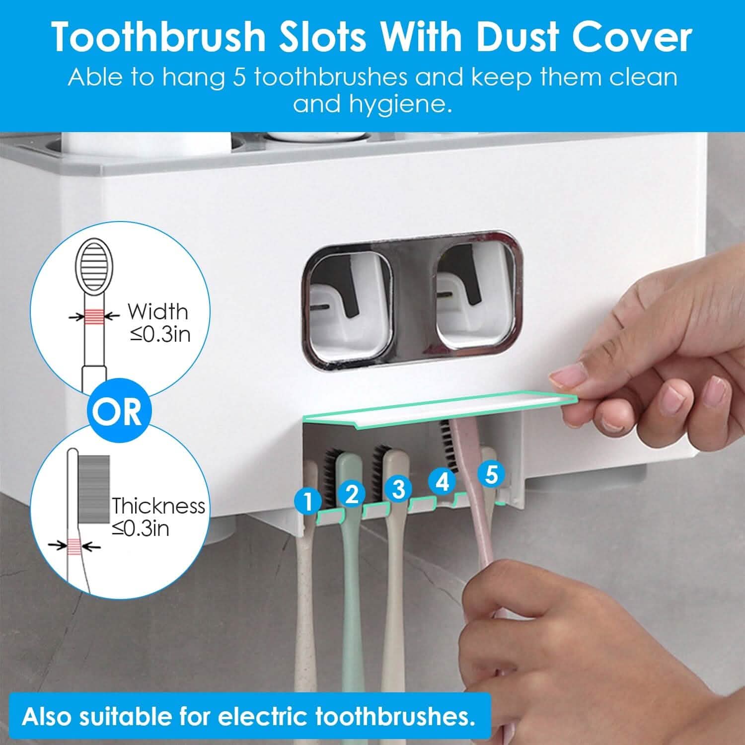Multifunctional Wall Mount Toothbrush Organizer Bath - Tophatter Daily Deals