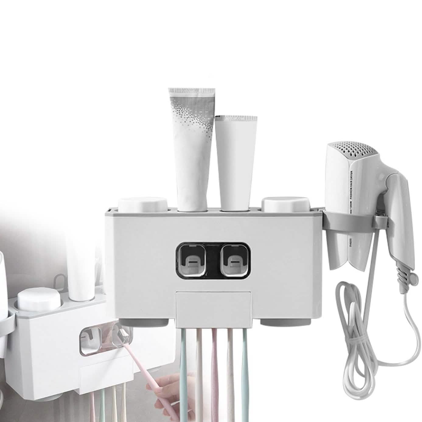 Multifunctional Wall Mount Toothbrush Organizer Bath - Tophatter Daily Deals