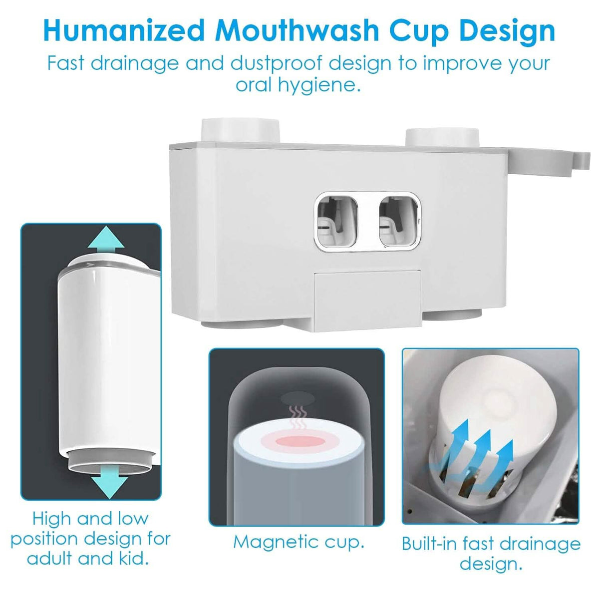 Multifunctional Wall Mount Toothbrush Organizer Bath - Tophatter Daily Deals
