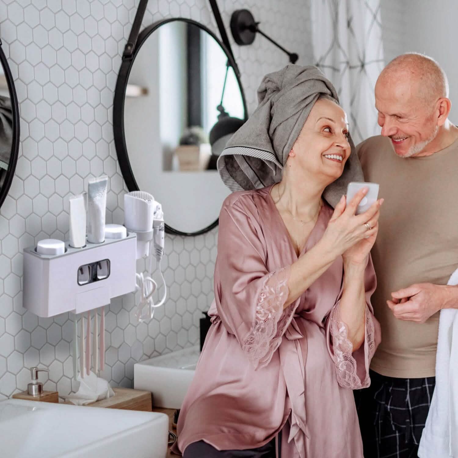 Multifunctional Wall Mount Toothbrush Organizer Bath - Tophatter Daily Deals