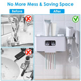 Multifunctional Wall Mount Toothbrush Organizer Bath - Tophatter Daily Deals