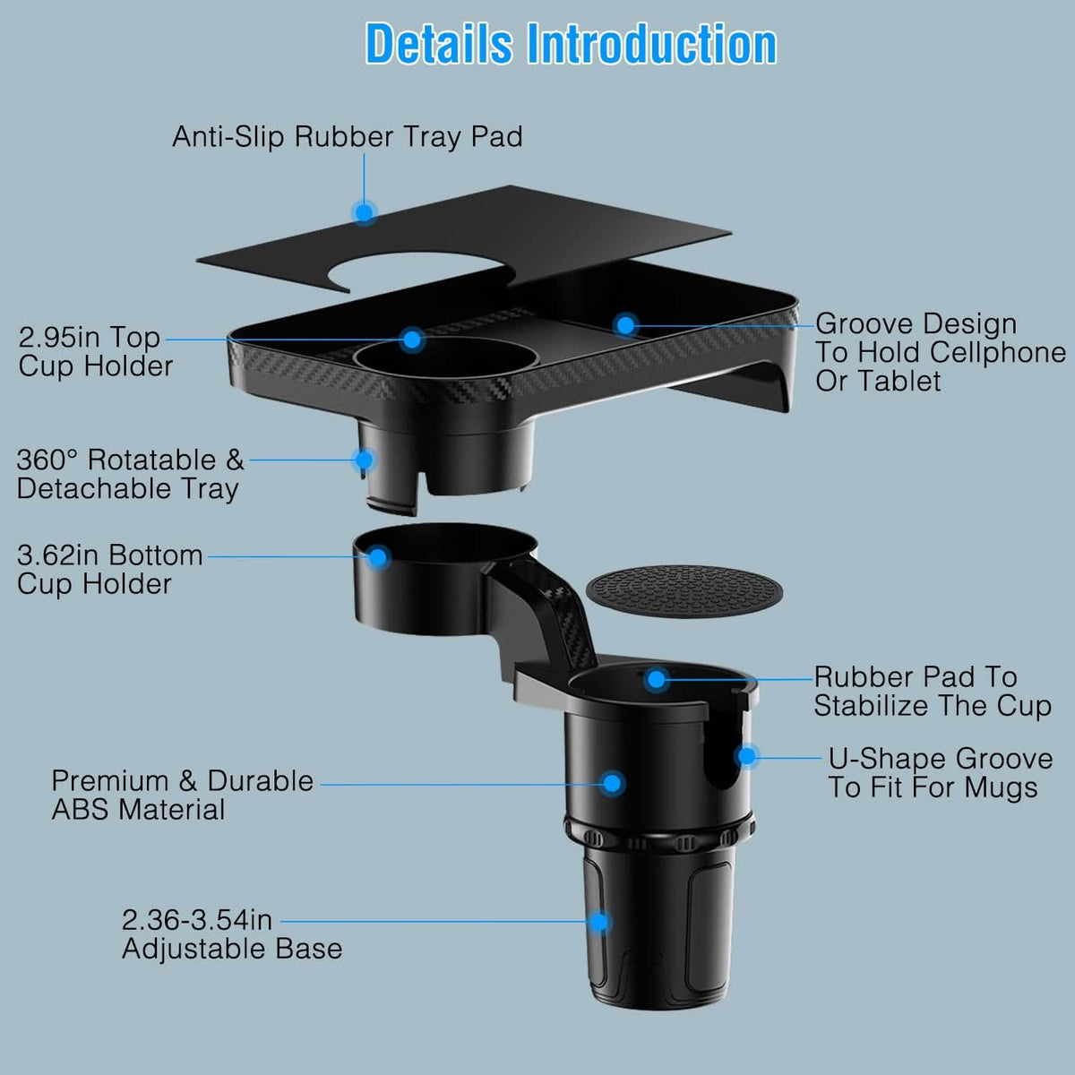 Multifunctional Water Cup Mount Stand with Detachable Tray Automotive - Tophatter Daily Deals