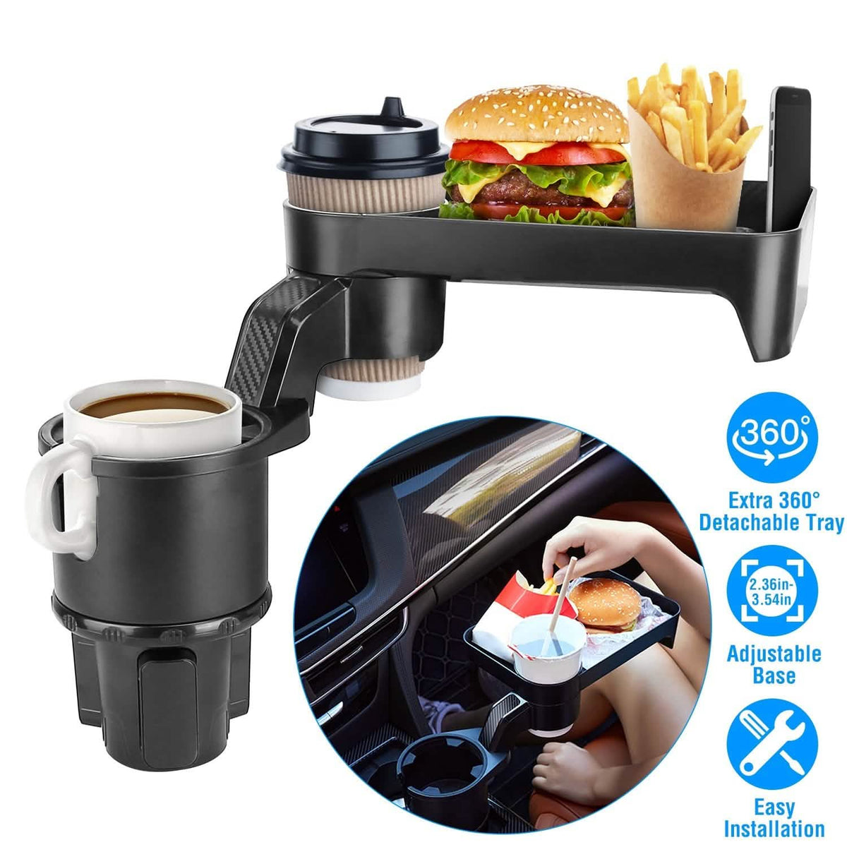 Multifunctional Water Cup Mount Stand with Detachable Tray Automotive - Tophatter Daily Deals