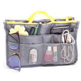 Multiple Pockets Cosmetic/Purse Organizer Bag Gray Storage & Organization - Tophatter Daily Deals