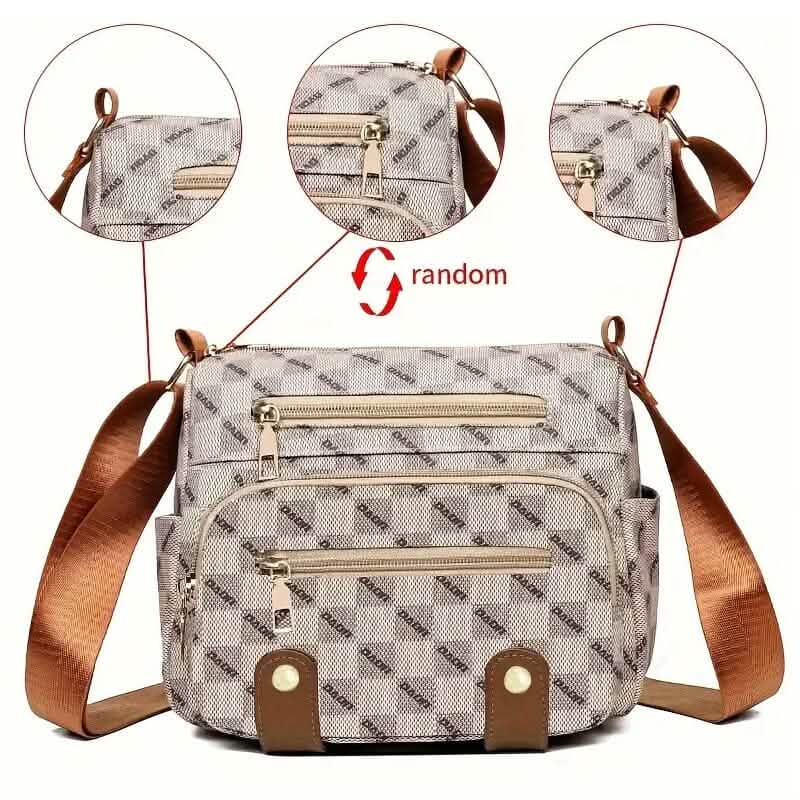 Multiple Pockets Trendy Plaid Crossbody Bag Beige Handbags & Wallets - Tophatter Daily Deals