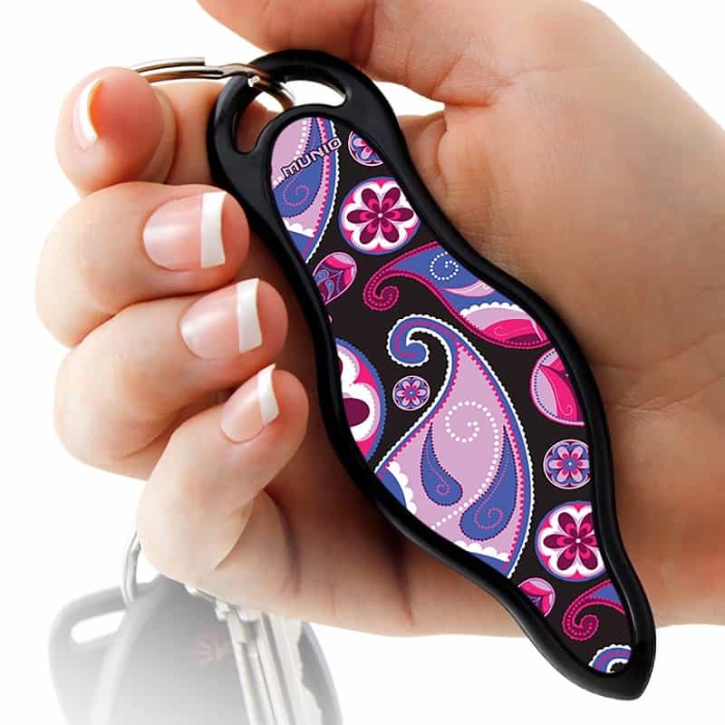 Munio Pink Paisley Self Defense Key Ring Impact Self Defense - Tophatter Daily Deals