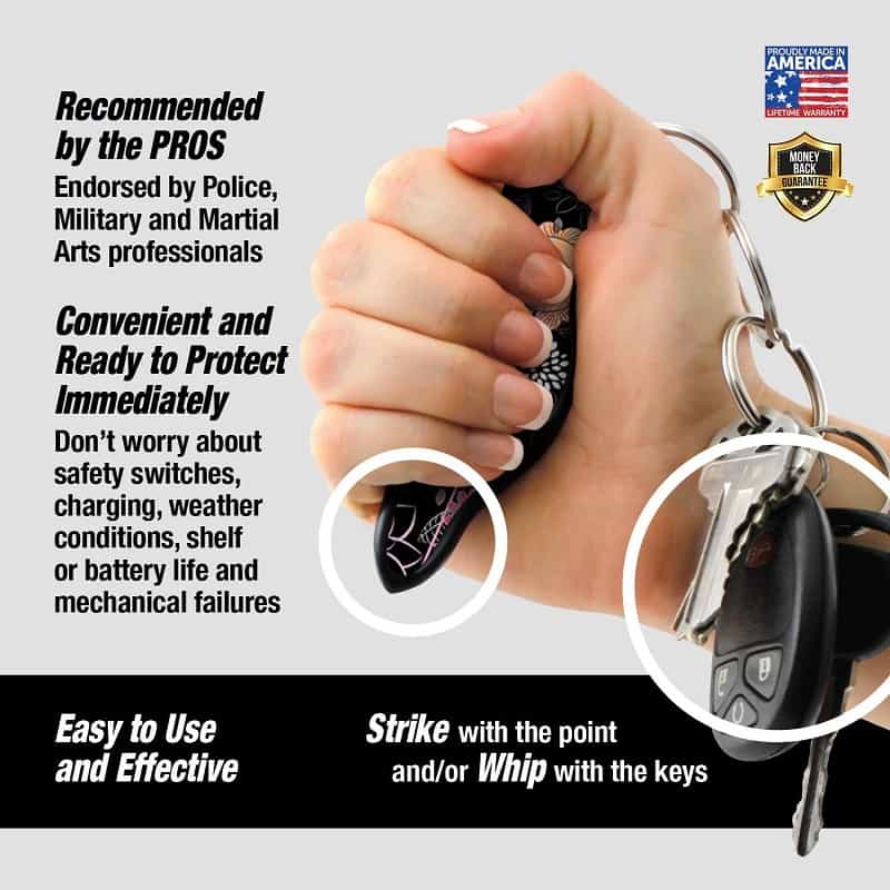 Munio Pink Paisley Self Defense Key Ring Impact Self Defense - Tophatter Daily Deals
