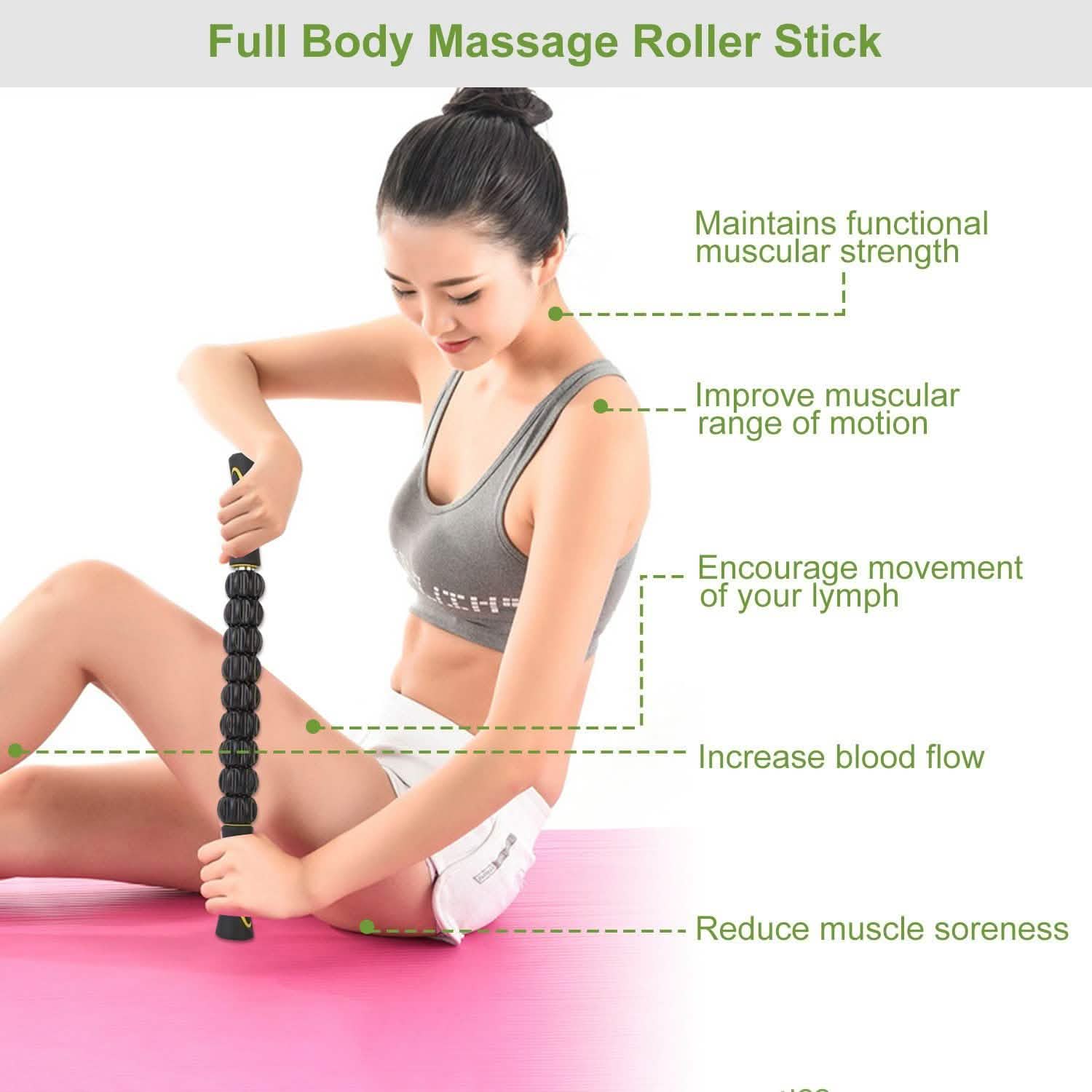 Muscle Roller Massage Stick Body Physical Therapy Health & Wellness - Tophatter Daily Deals