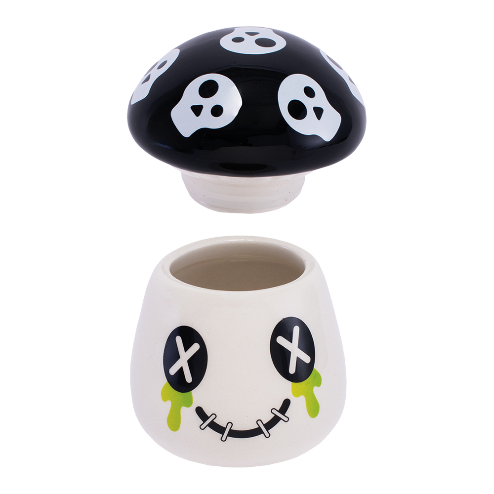 Mushroom Skull Ceramic Stash Jar Stash Jars - Tophatter Daily Deals