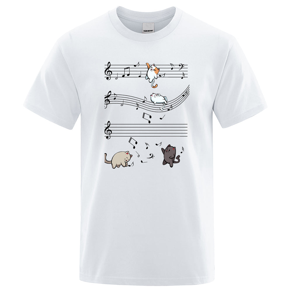 Musical Cats Musical Notes Male Clothes Tee - Tophatter Daily Deals