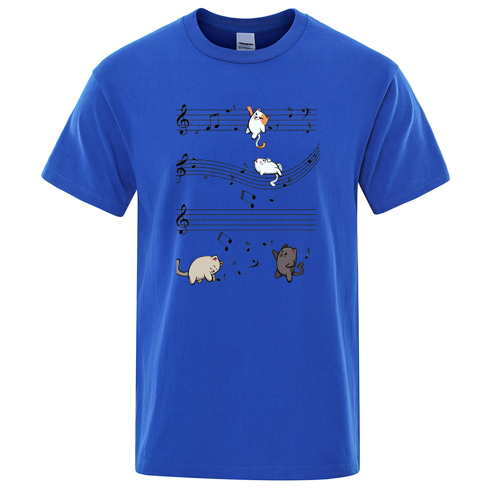 Musical Cats Musical Notes Male Clothes Tee - Tophatter Daily Deals
