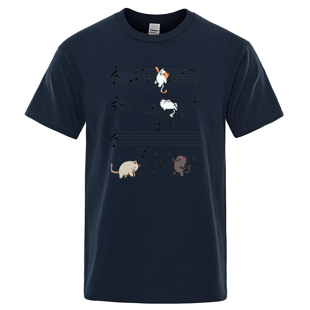 Musical Cats Musical Notes Male Clothes Tee - Tophatter Daily Deals