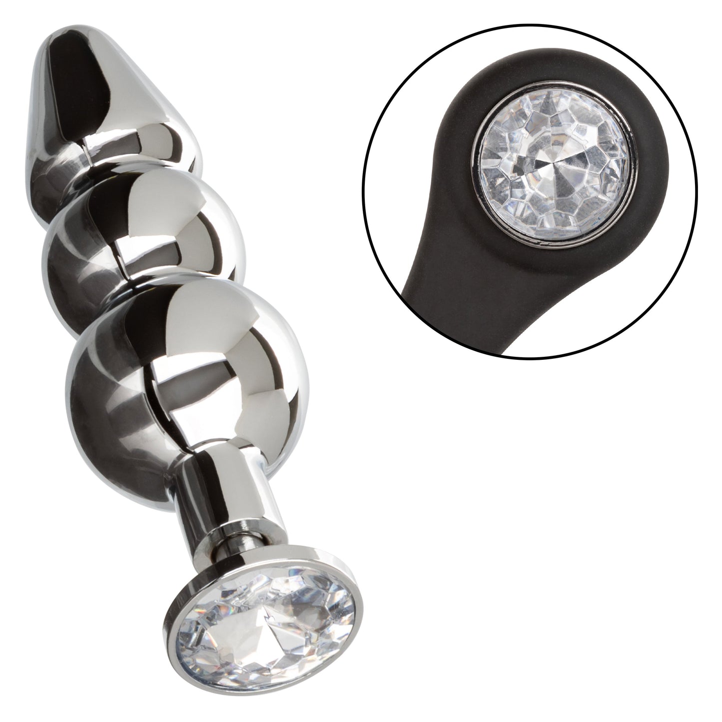 Star Fucker Beaded Plug With Stretchy Black Silicone Dual Enhancer and Silver Metal Probe > Anal Range > Prostate Plugs - Tophatter Daily Deals