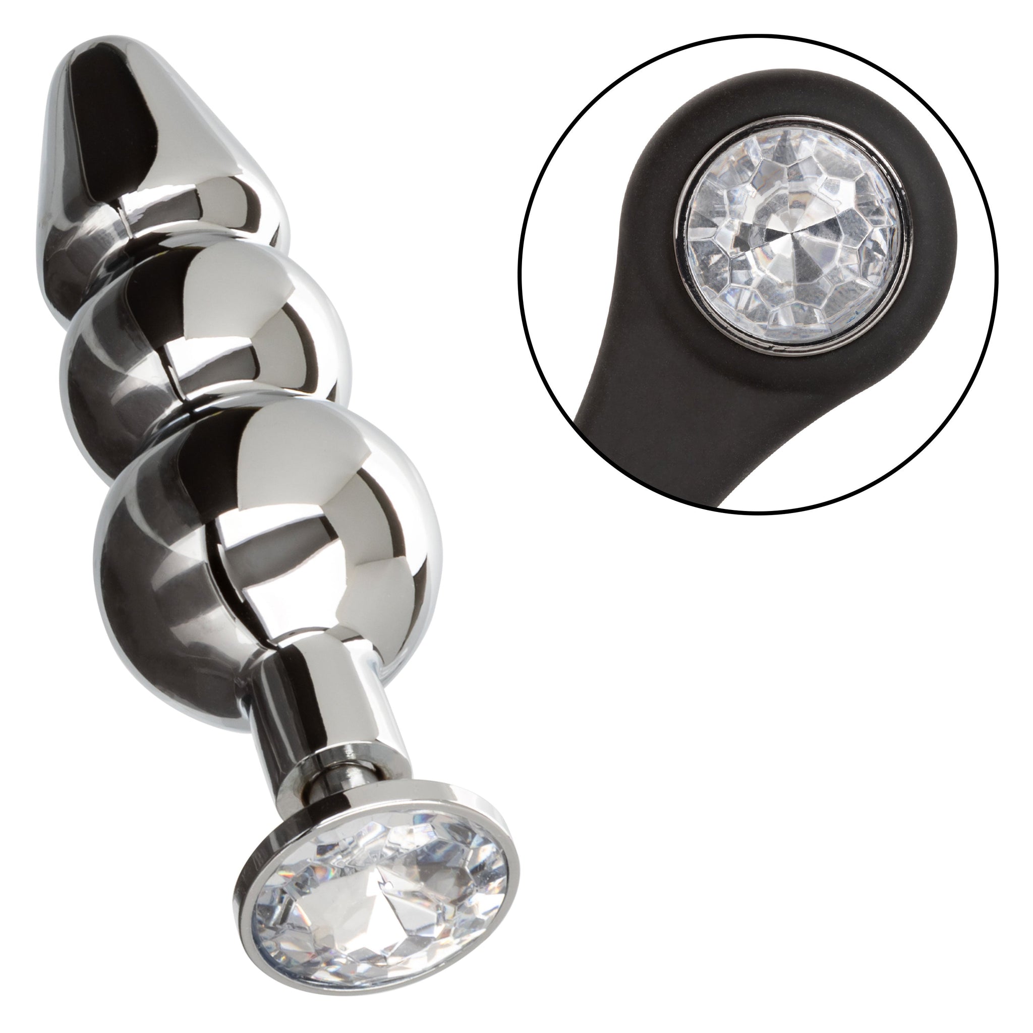 Star Fucker Beaded Plug With Stretchy Black Silicone Dual Enhancer and Silver Metal Probe > Anal Range > Prostate Plugs - Tophatter Daily Deals