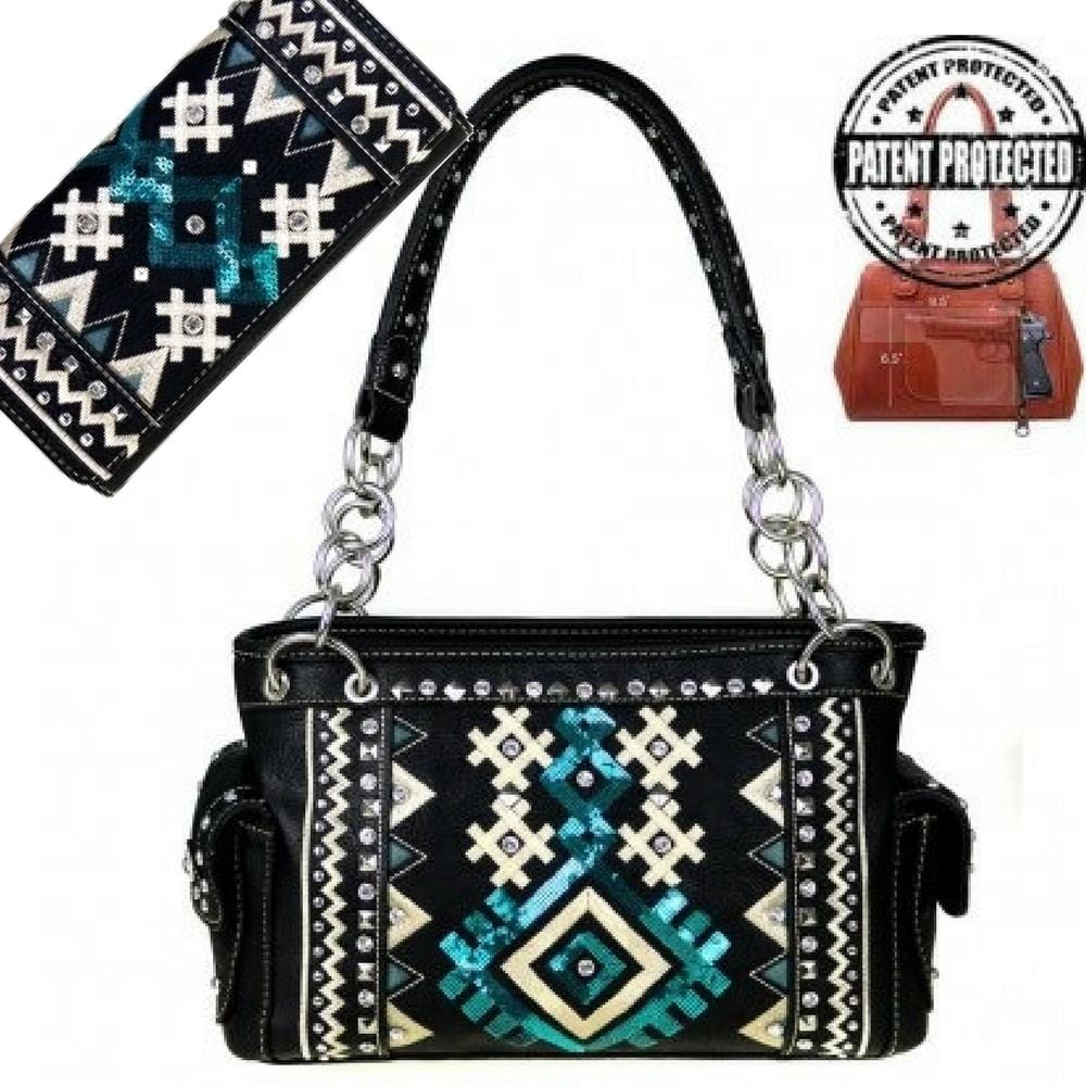 Montana West® Sequin Tribal Collection Concealed Carry Purse & Wallet Handgun Purses - Tophatter Daily Deals