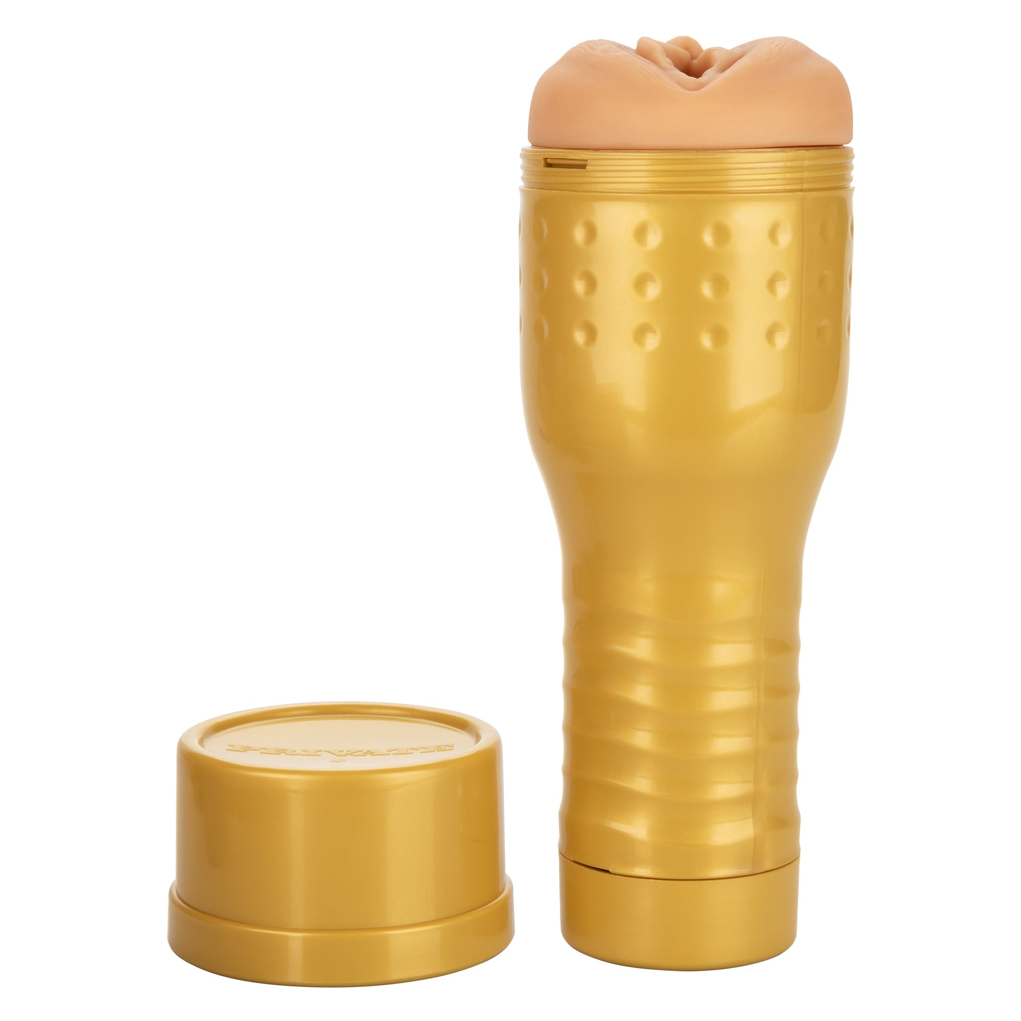 Private Tube Personal Trainer Tub Gold Real Skin TPR Suction Masturbator Sleeve > Sex Toys For Men > Masturbators > Manual - Tophatter Daily Deals