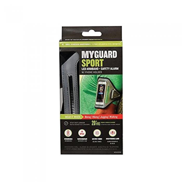 MYGUARD SPORT LED Armband & Safety Alarm with Phone Holder Phone Holder - Tophatter Daily Deals