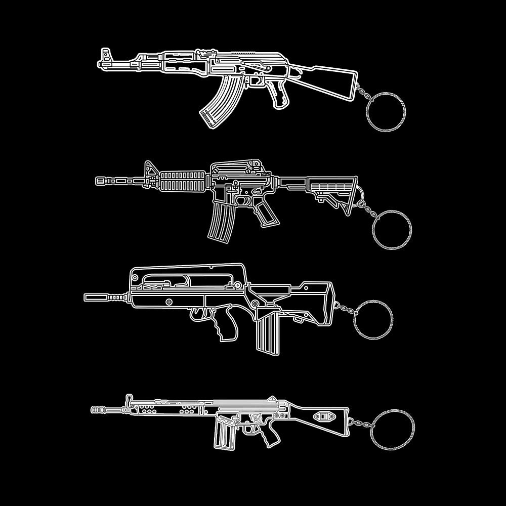 21 in 1 World Famous Assault Rifle Gun Keychain Metal Pendant For Military Hobby 4 Mystery Keychain - Tophatter Daily Deals