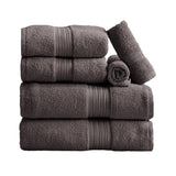 Cotton Terry Bath Towel Set - Cooper Collection 6 Piece Set Dark Grey Bath - Tophatter Daily Deals