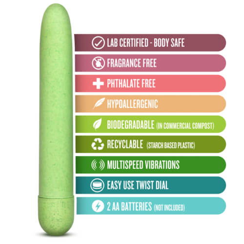 Gaia Eco (Green) – Eco-Friendly Slim Vibrator > Vibrators > Standard Vibrators - Tophatter Daily Deals