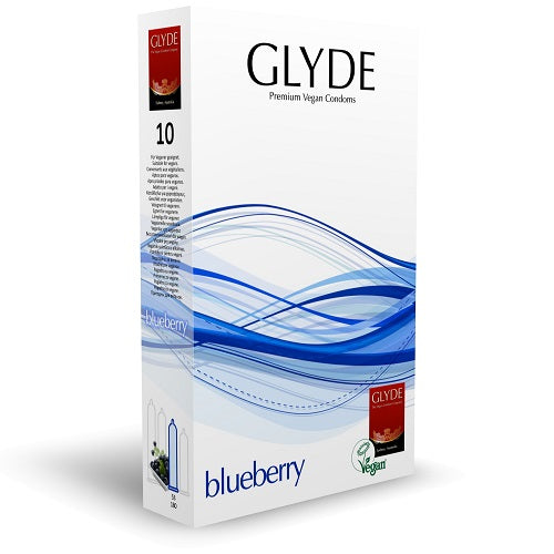 Glyde Ultra Blueberry (Blue) – Vegan Lubricated Condoms 10 Pack > Essentials > Condoms - Tophatter Daily Deals