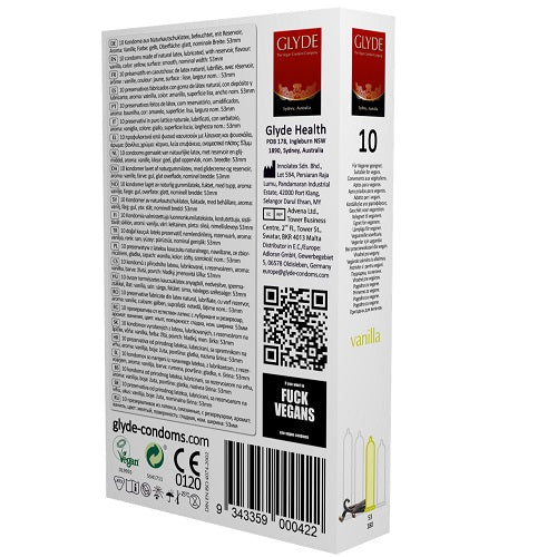 Glyde Ultra (Vanilla) – Vegan Flavored Condoms 10 Pack > Essentials > Condoms - Tophatter Daily Deals