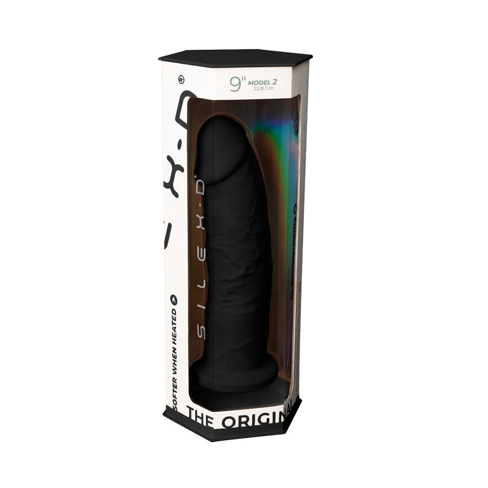 Silexd 9 Inch Model 2 Black Premium Silicone Dildo Dual Density Dildo > Dildos > Large Dildos - Tophatter Daily Deals
