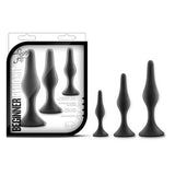 Luxe Beginner Plug Kit (Black) – Three Graduated Sizes Anal Plug Set > Anal Range > Butt Plug Kits - Tophatter Daily Deals