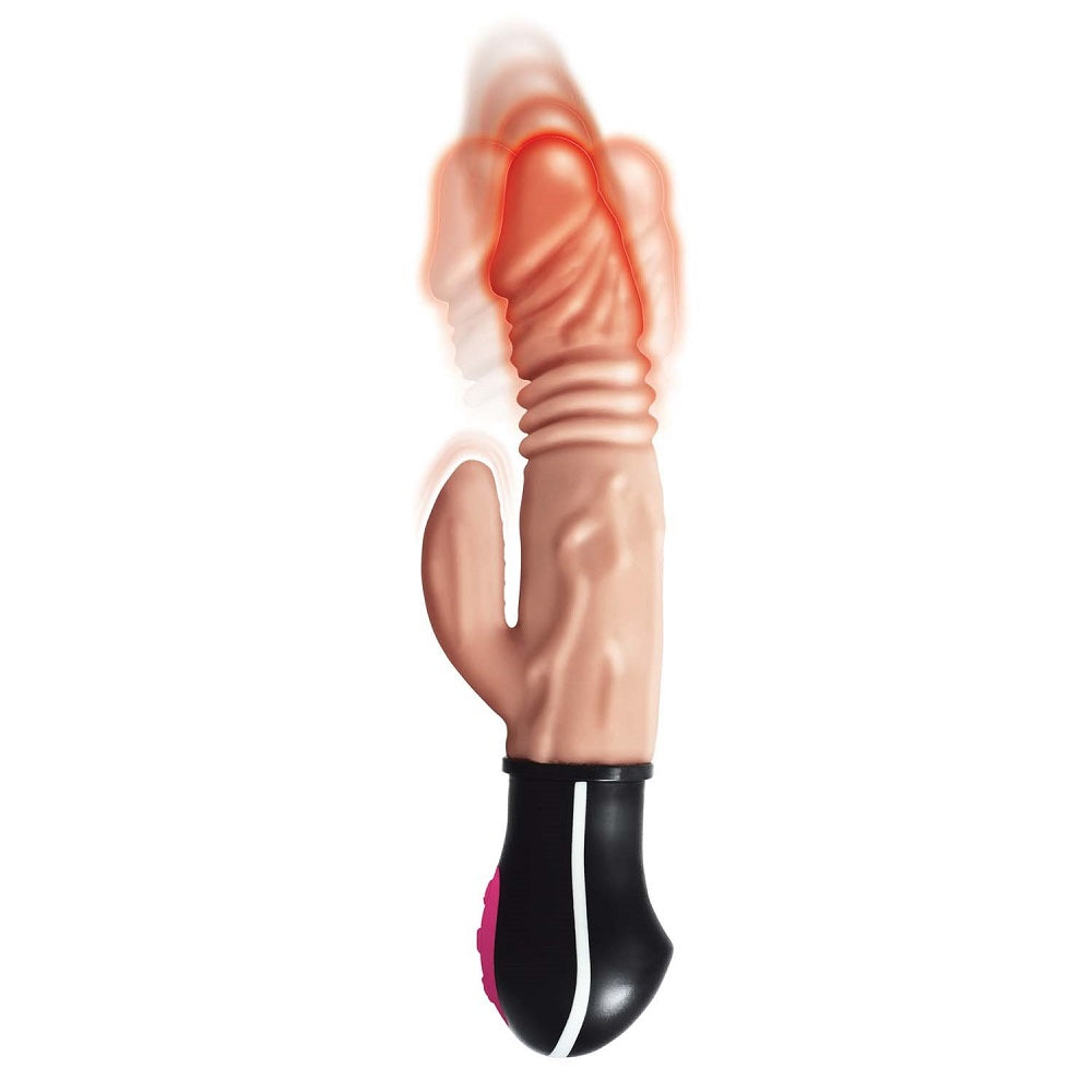 Realistic Warming and Thrusting Vibrator – Dual Motor 9.5 Inch Dildo > Vibrators > Ladies > Rabbit Multi - Tophatter Daily Deals