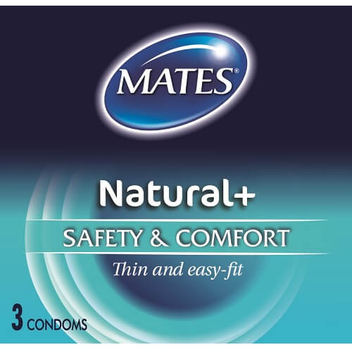Mates Natural Condoms (3 Pack) – Smooth Lubricated Condoms 53mm Width > Essentials > Condoms - Tophatter Daily Deals