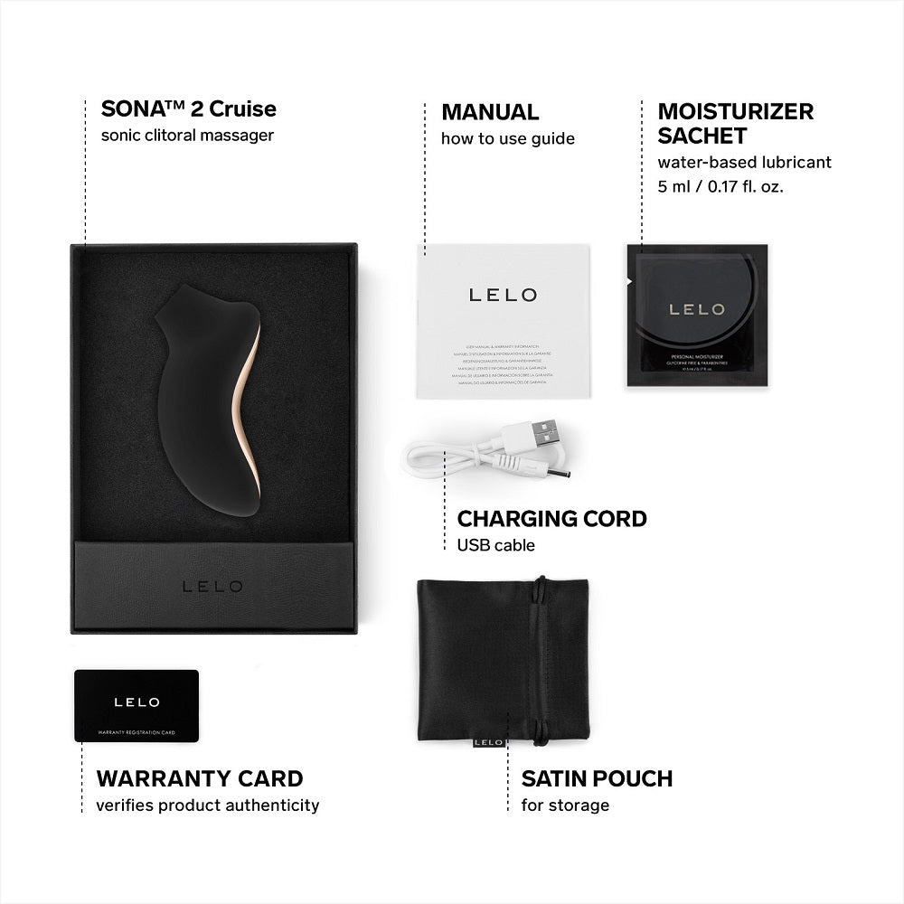 Lelo Sona 2 Cruise (Black) – Waterproof Clitoral Massager with Cruise Control > Sex Toys For Ladies > Clitoral Vibrators and Stimulators - Tophatter Daily Deals