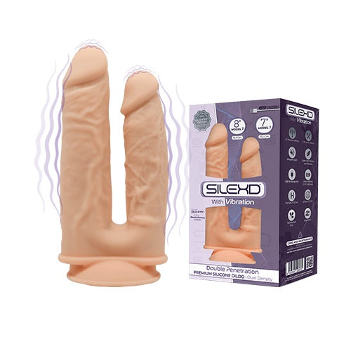 Silexd Model 1 Double Penetration Flesh Silicone Dildo (8 Inch and 7 Inch) > Vibrators > Realistic Vibrators - Tophatter Daily Deals