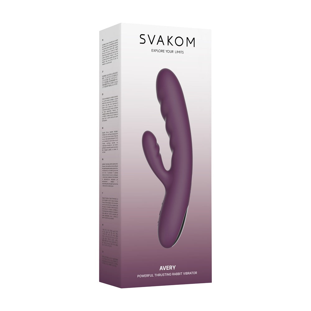 Svakom Avery (Black) – Waterproof Thrusting Vibrator with Clitoral Stimulator and Multiple Modes > Vibrators > Ladies > Rabbit Multi - Tophatter Daily Deals