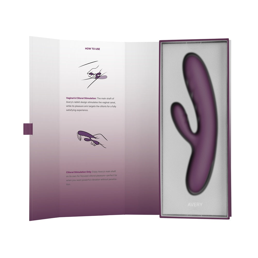 Svakom Avery (Black) – Waterproof Thrusting Vibrator with Clitoral Stimulator and Multiple Modes > Vibrators > Ladies > Rabbit Multi - Tophatter Daily Deals
