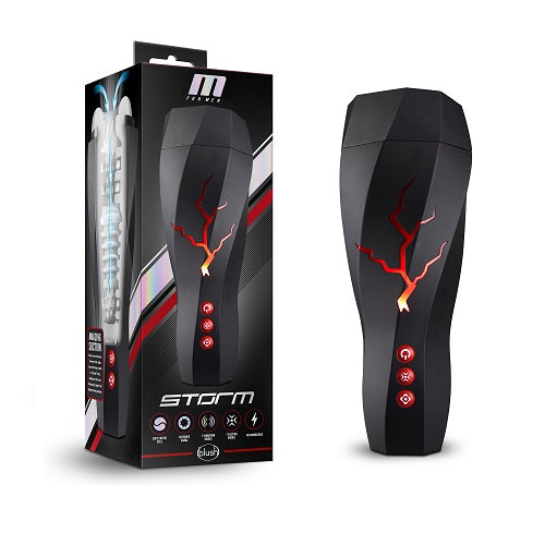 M for Men Storm (White) – Ribbed Masturbator Cup Vibrator with 7 Vibration Functions and Suction > Sex Toys For Men > Masturbators > Vibrating - Tophatter Daily Deals