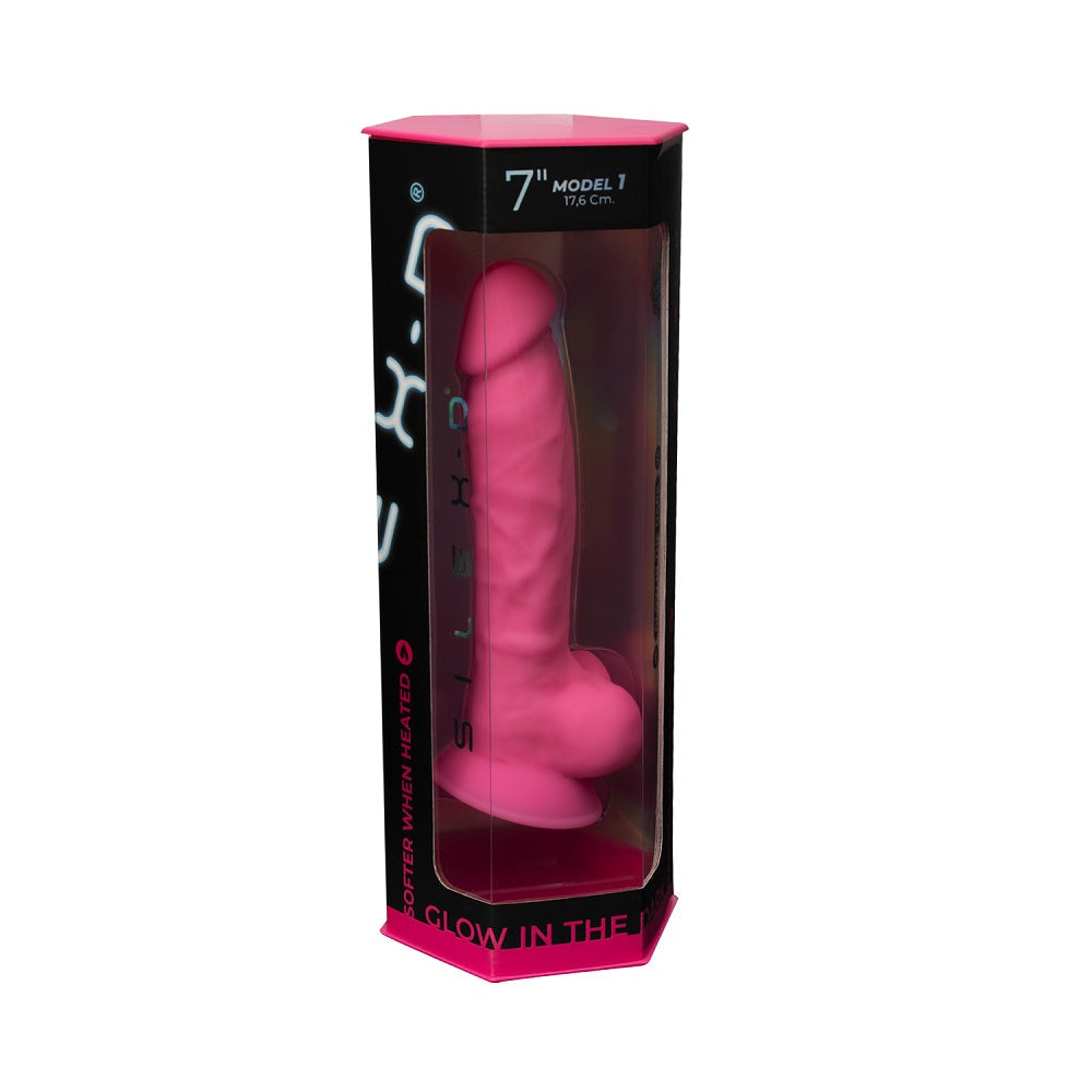 Silexd 7 Inch Pink Glow in the Dark Premium Silicone Dildo > Dildos > Realistic Dildos - Tophatter Daily Deals