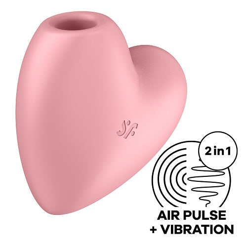 Satisfyer Cutie Heart Vibrator Pink Light Red Air Pulsation Stimulator > Sex Toys For Ladies > Air Pulsation - Tophatter Daily Deals