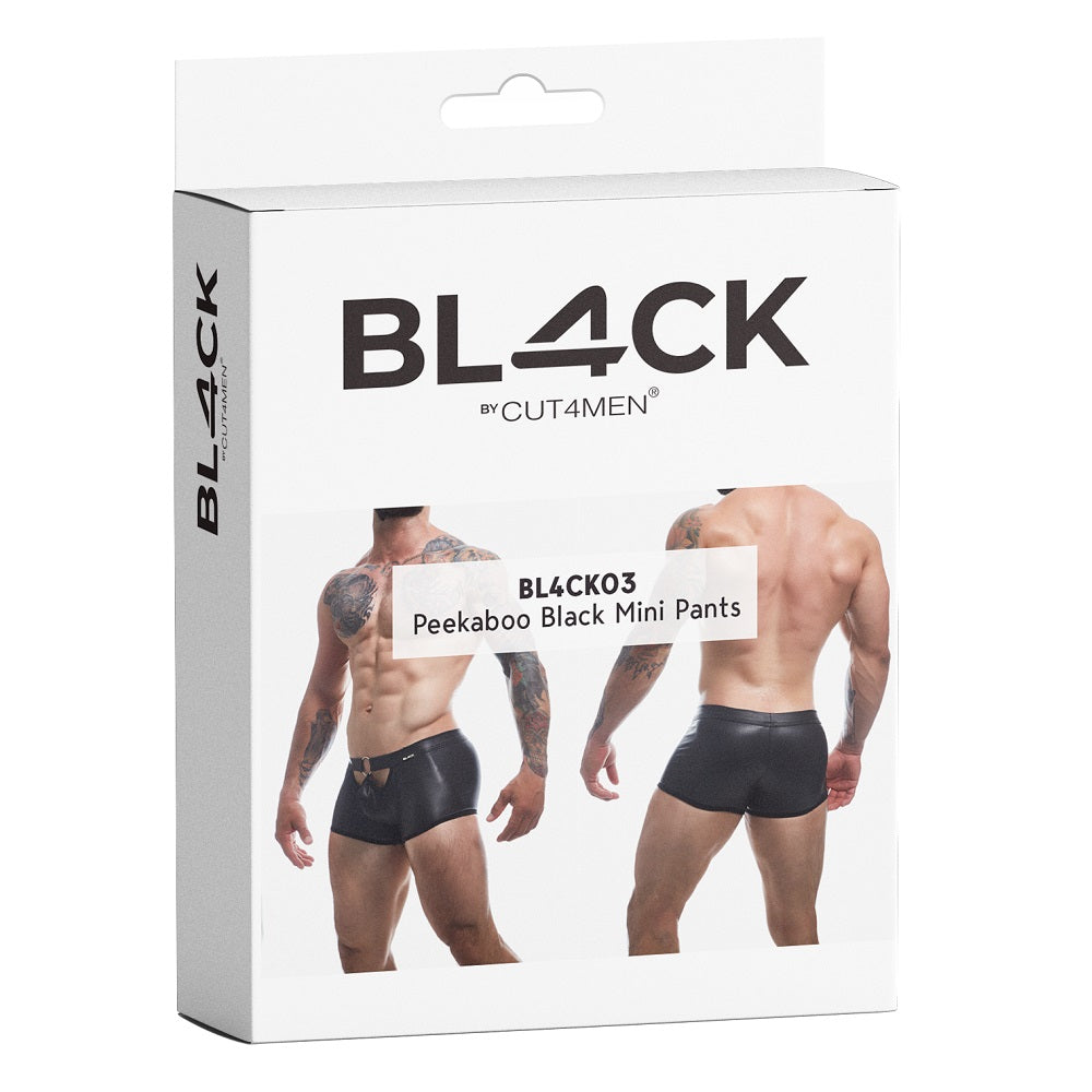 Cut 4 Men Peekaboo Mini Pants Small Black > Clothes > Mens G-Strings - Tophatter Daily Deals