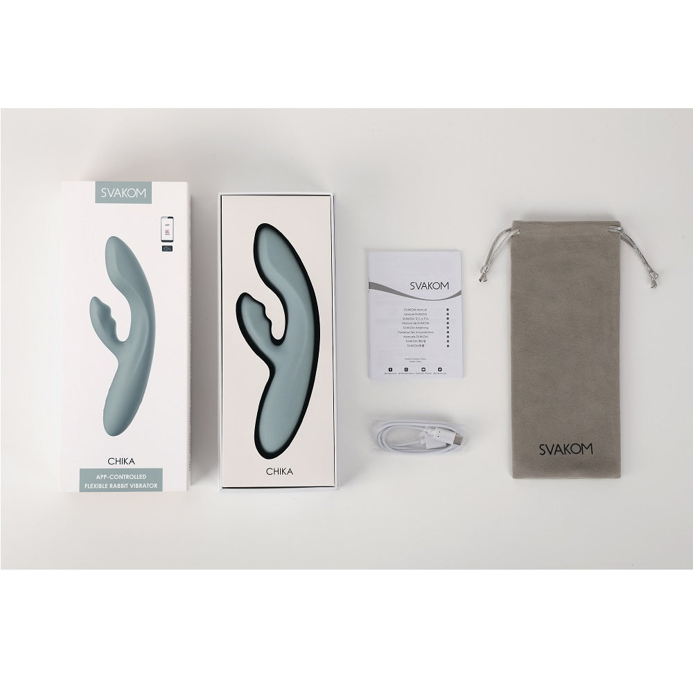 Svakom Chika (Black) – App-Controlled Flexible Warming Rabbit Vibrator > Vibrators > Ladies > Rabbit - Tophatter Daily Deals
