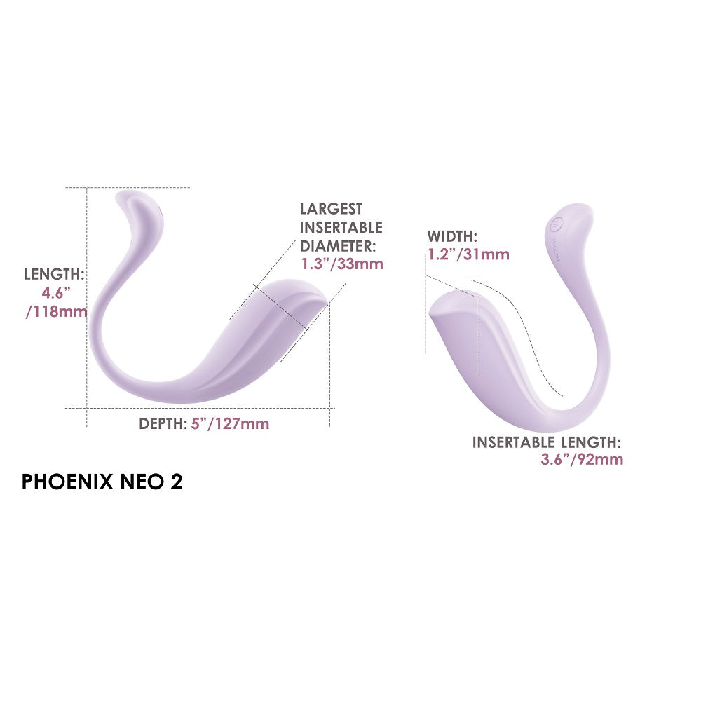 Svakom Phoenix Neo 2 (Lilac) – Interactive App-Controlled Silicone Vibrator > Sex Toys > Remote Control Toys - Tophatter Daily Deals
