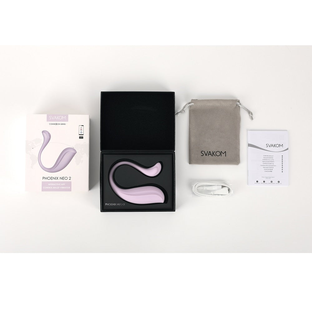 Svakom Phoenix Neo 2 (Lilac) – Interactive App-Controlled Silicone Vibrator > Sex Toys > Remote Control Toys - Tophatter Daily Deals