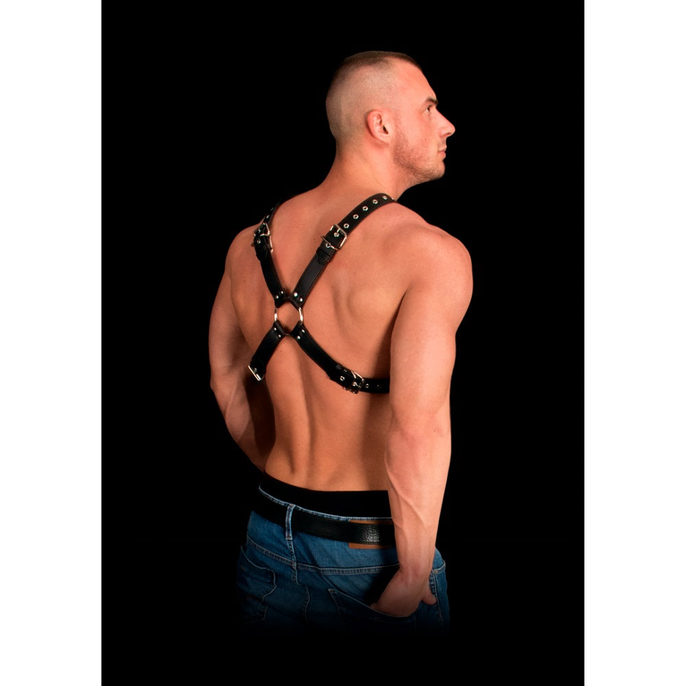 Ouch Adonis High Halter Harness – Bonded Leather Harness > Clothes > Mens Harnesses - Tophatter Daily Deals