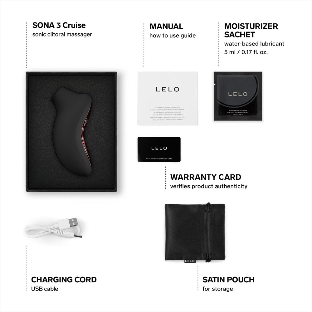 Lelo Sona 3 Cruise (Black) – Sonic Clitoral Massager > Sex Toys For Ladies > Clitoral Vibrators and Stimulators - Tophatter Daily Deals