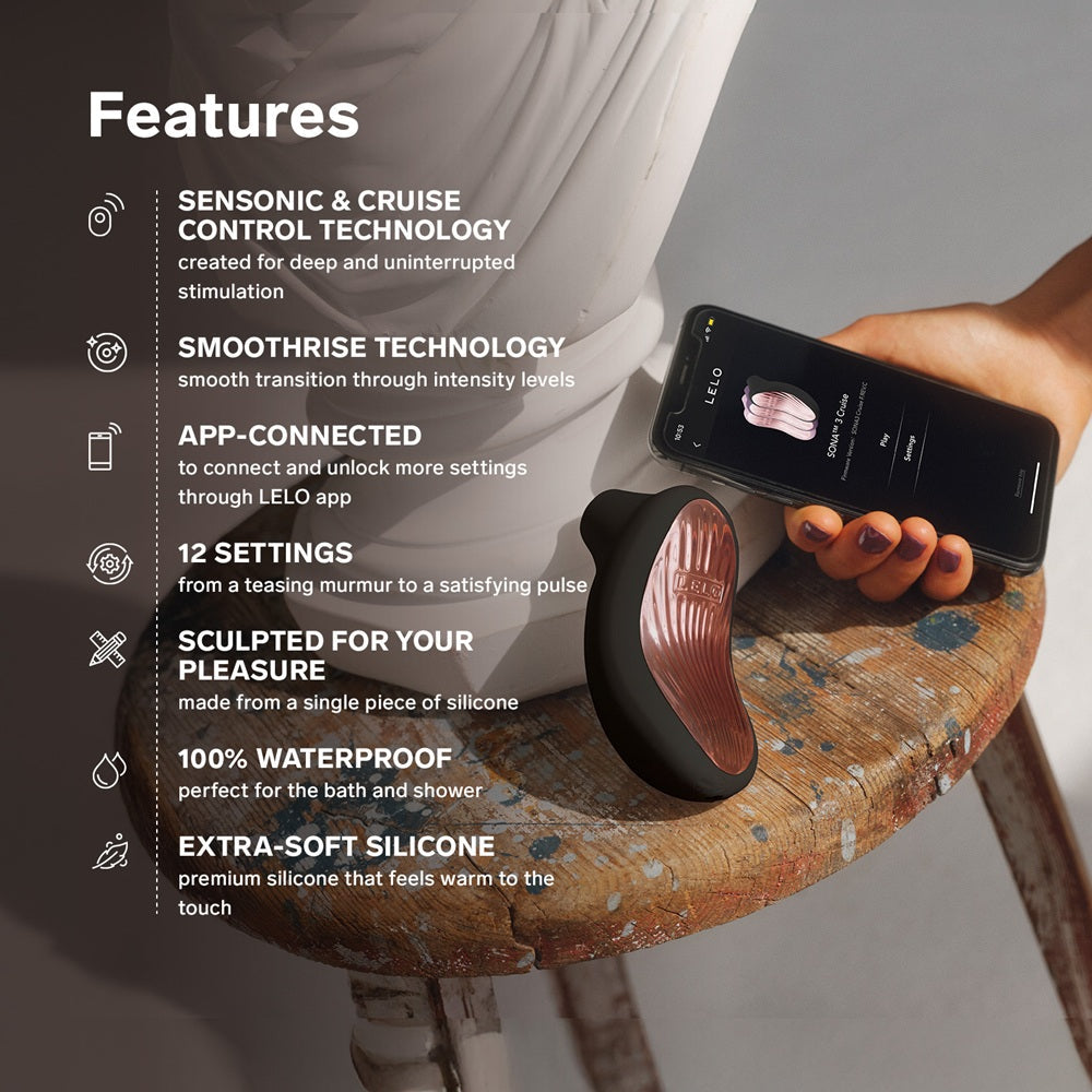 Lelo Sona 3 Cruise (Black) – Sonic Clitoral Massager > Sex Toys For Ladies > Clitoral Vibrators and Stimulators - Tophatter Daily Deals