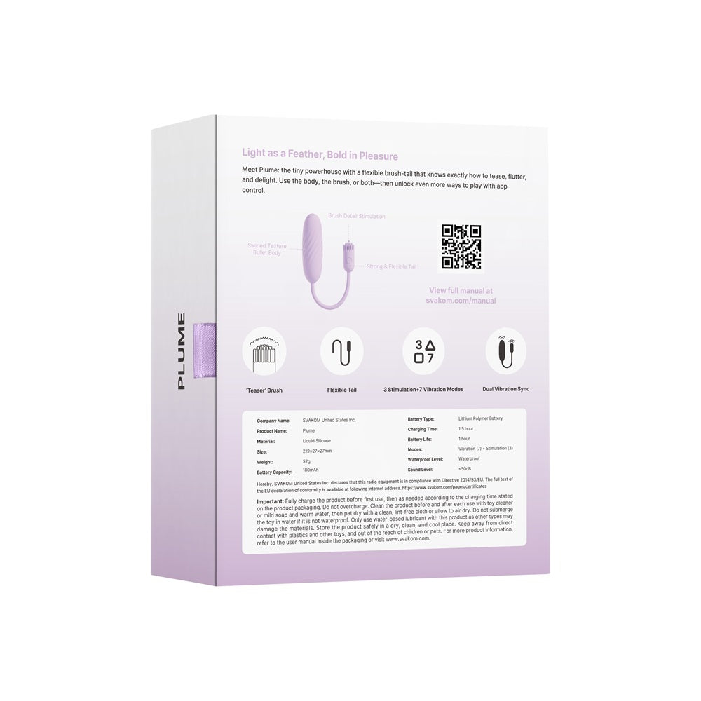 Svakom Plume Flexible Brush Tail Bullet Vibrator > Sex Toys For Ladies > Clitoral Vibrators and Stimulators - Tophatter Daily Deals