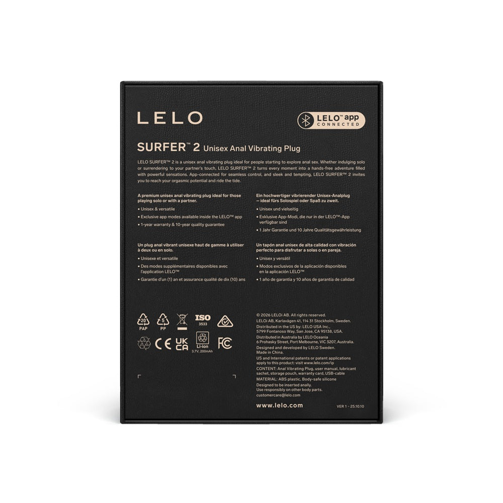 Lelo Surfer 2 – Unisex Waterproof Anal Vibrating Plug - Purple > Anal Range > Vibrating Butt Plugs - Tophatter Daily Deals