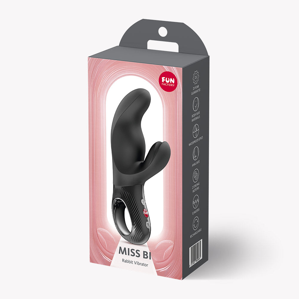 Miss Bi (Black) – Waterproof Dual Rabbit Vibrator > Vibrators > Ladies > Rabbit - Tophatter Daily Deals